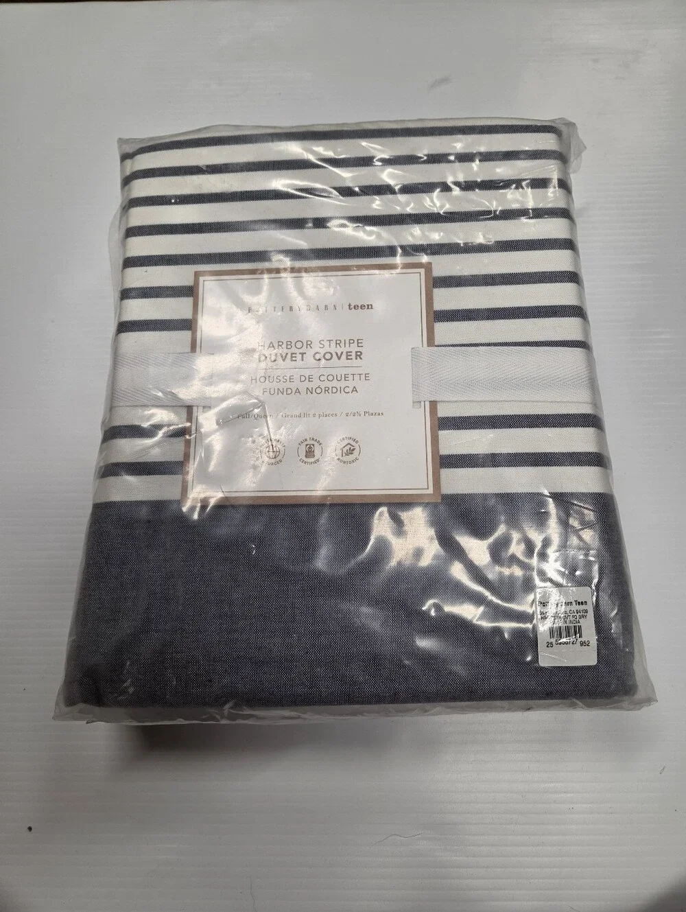New Pottery Barn Teen Harbor Stripe Duvet Cover - Full/Queen